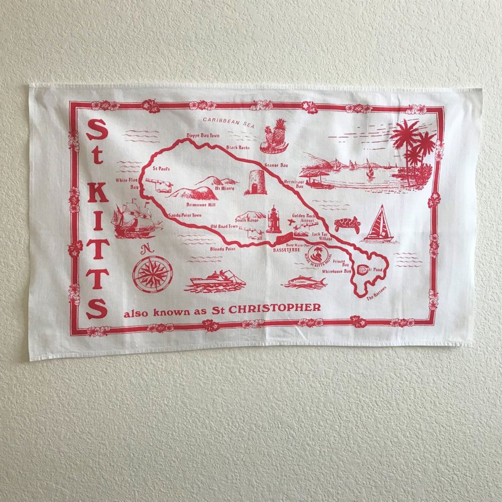 St. Kitts tea towel -- unused
